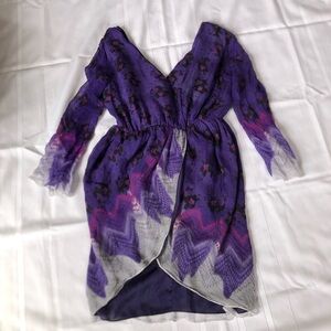 ARYN K Deep V Patterned Silk Top